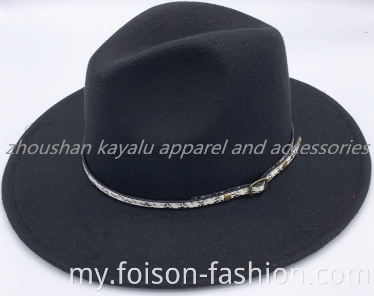 New Style Black Ladies Felt Cap Finalize The Cap Polyester5